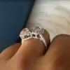 2ct White and Pink Sapphire Heart Engagement Ring