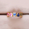 9ctw Heart Cut Multicolor Sapphire Rainbow Eternity Ring