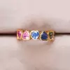 9ctw Heart Cut Multicolor Sapphire Rainbow Eternity Ring
