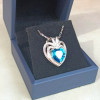 5.6ct Heart Cut Aquamarine Pendant Necklace