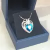 5.6ct Heart Cut Aquamarine Pendant Necklace