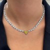 25ctw Multi-cut White Sapphire Tennis Necklace