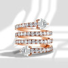 3.75ct Love Heart Multi-row White Sapphire Wedding Band