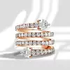 3.75ct Love Heart Multi-row White Sapphire Wedding Band