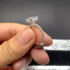 Heart Cut White Sapphire Initials Engagement Ring