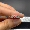 Heart Cut White Sapphire Initials Engagement Ring