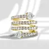 3.75ct Love Heart Multi-row White Sapphire Wedding Band