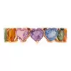 11ctw Heart Cut Multicolor Sapphire Rainbow Eternity Ring