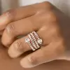 3.75ct Love Heart Multi-row White Sapphire Wedding Band