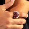 Angel Wing Ruby Paved Heart Cocktail Ring
