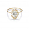Handmade Halo Design 0.75 CT Pear Cut Engagement Ring