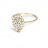 Handmade Halo Design 0.75 CT Pear Cut Engagement Ring