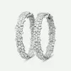12.7ctw Multi-Cut White Sapphire Hoop Earrings