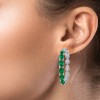 26ctw Intertwined White Sapphire and Emerald Hoop Earrings