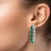 26ctw Intertwined White Sapphire and Emerald Hoop Earrings