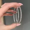 8ctw Round Cut Simple Classic Large Hoop Earrings