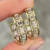 5ctw Emerald Cut White Sapphire Hoop Earrings