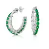 26ctw Intertwined White Sapphire and Emerald Hoop Earrings