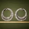 16ctw White Sapphire Paved Double-Hoop Earrings