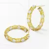 11ctw Radiant Cut Yellow Sapphire Hoop Earrings