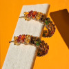 16ctw Oval Cut Rainbow Sapphire Hoop Earrings