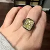 12ct Radiant Cut Yellow Sapphire Cocktail Ring