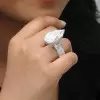 5ct Pear Cut White Sapphire Engagement Ring