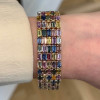 45ctw Multicolor Sapphire Five Row Statement Bracelet
