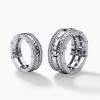 Round Cut White Sapphire Love Knot Wedding Band Set