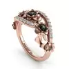 Round Cut Ruby Flower Cocktail Ring
