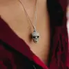 Skull Pendant Necklace in Sterling Silver