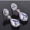 Pear Cut White Sapphire Drop Earrings