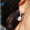 Pear Cut White Sapphire Drop Earrings