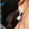 Pear Cut White Sapphire Drop Earrings