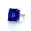 8ct Asscher Cut Blue Sapphire Engagement Ring