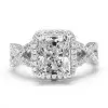 Handmade Radiant Cut Created White Sapphire Ring