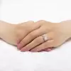 Handmade Radiant Cut Created White Sapphire Ring