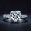 Handmade 3 Ct Heart Cut White Sapphire Ring