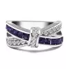 Handmade Knot Design Amethyst and White Sapphire Ring