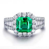 Handmade Emerald Lab Created Sapphire Ring