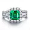 Handmade Emerald Lab Created Sapphire Ring