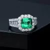 Handmade Emerald Lab Created Sapphire Ring