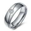 Handmade White Sapphire Titanium Steel Men's Wedding Band