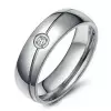 Handmade White Sapphire Titanium Steel Men's Wedding Band