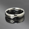 Handmade White Sapphire Titanium Steel Men's Wedding Band