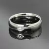 Handmade White Sapphire Titanium Steel Men's Wedding Band