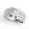 Handmade Bar Setting Round Cut Sterling Silver Ring Set