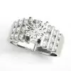 1.2ct Round Cut White Sapphire 2pcs Bridal Set