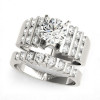 1.2ct Round Cut White Sapphire 2pcs Bridal Set