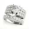 1.2ct Round Cut White Sapphire 2pcs Bridal Set